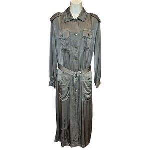 Burning Torch Hanover Trench Coat Dress in Army Green NWT Size Small